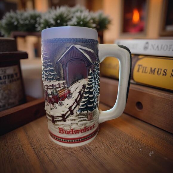 Vintage 1984 Budweiser Holiday Steins Collectible Holiday Stein Series - Picture 1 of 7